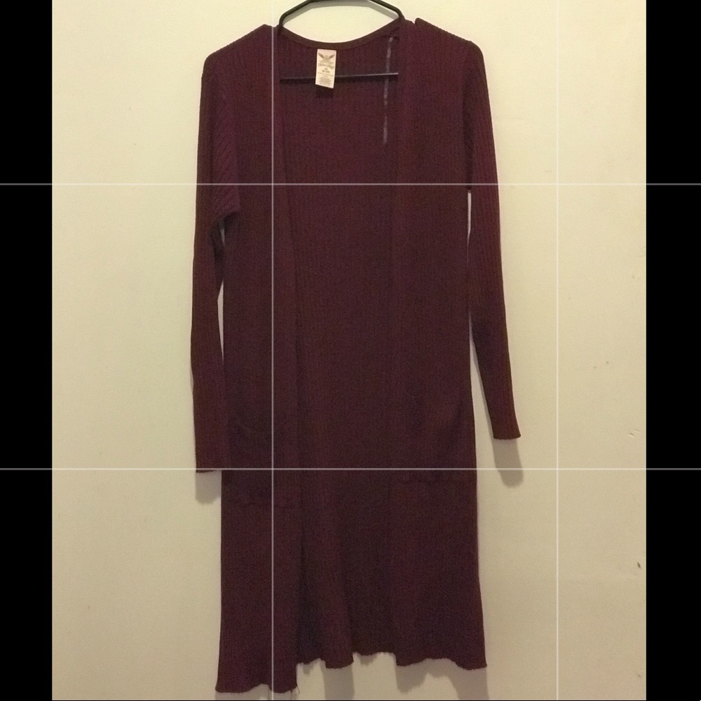 Ribbed Burgundy cardigan